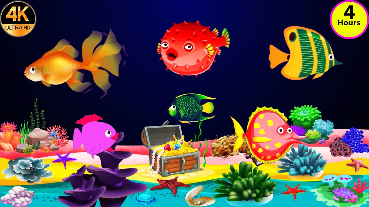 4 Hours Bedtime Lullabies and Calming Undersea Animation Baby Lullaby Sleep And Relaxing music # 563