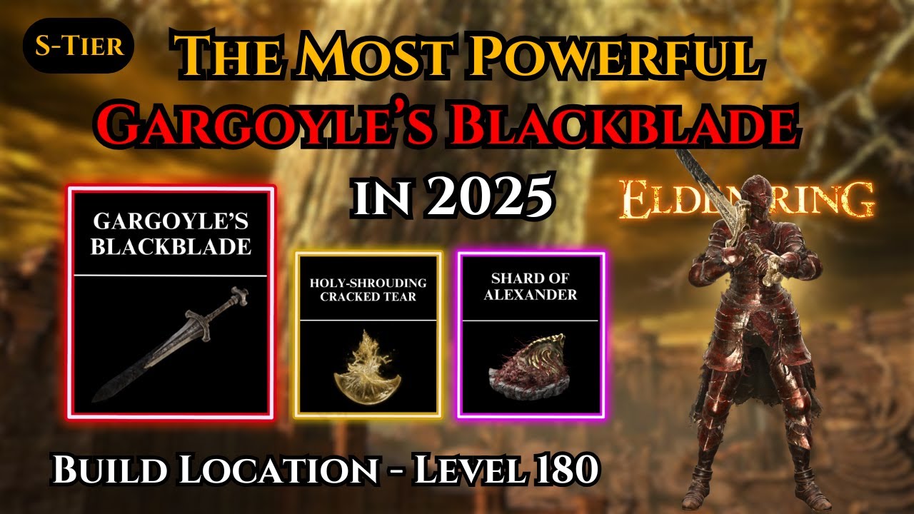 Gargoyle's Black Blade OP Build 2025 Elden Ring Level 180 + DLC Tutorial & Location Patch 1.16