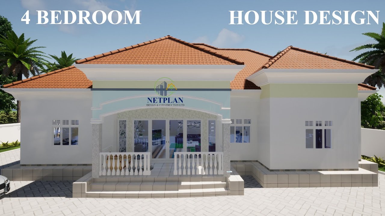 House Design: 4 Bedroom Bungalow House | Exterior & Interior Animation