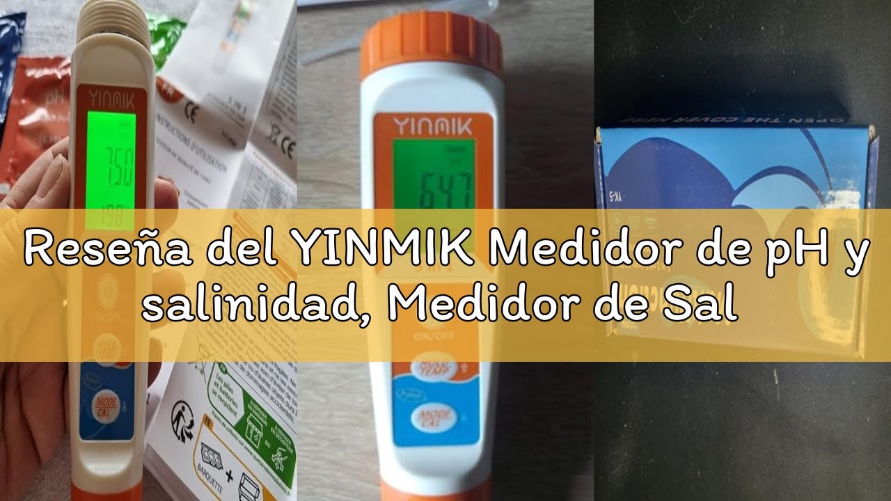 Reseña del YINMIK Medidor de pH y salinidad, Medidor de Sal para Piscina de Agua Salada, 5 en 1 Moni