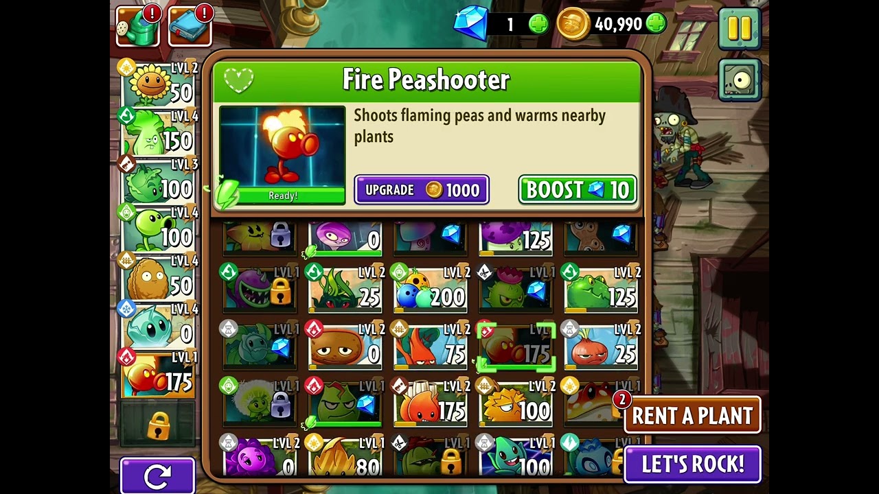 Buying Fire Peashooter In PVZ 2 (Goal:188/200subs) PizzaMSM
