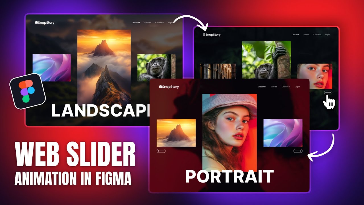 Create Advanced Image Slider Animation In Figma | Figma Tutorial (With Voice)