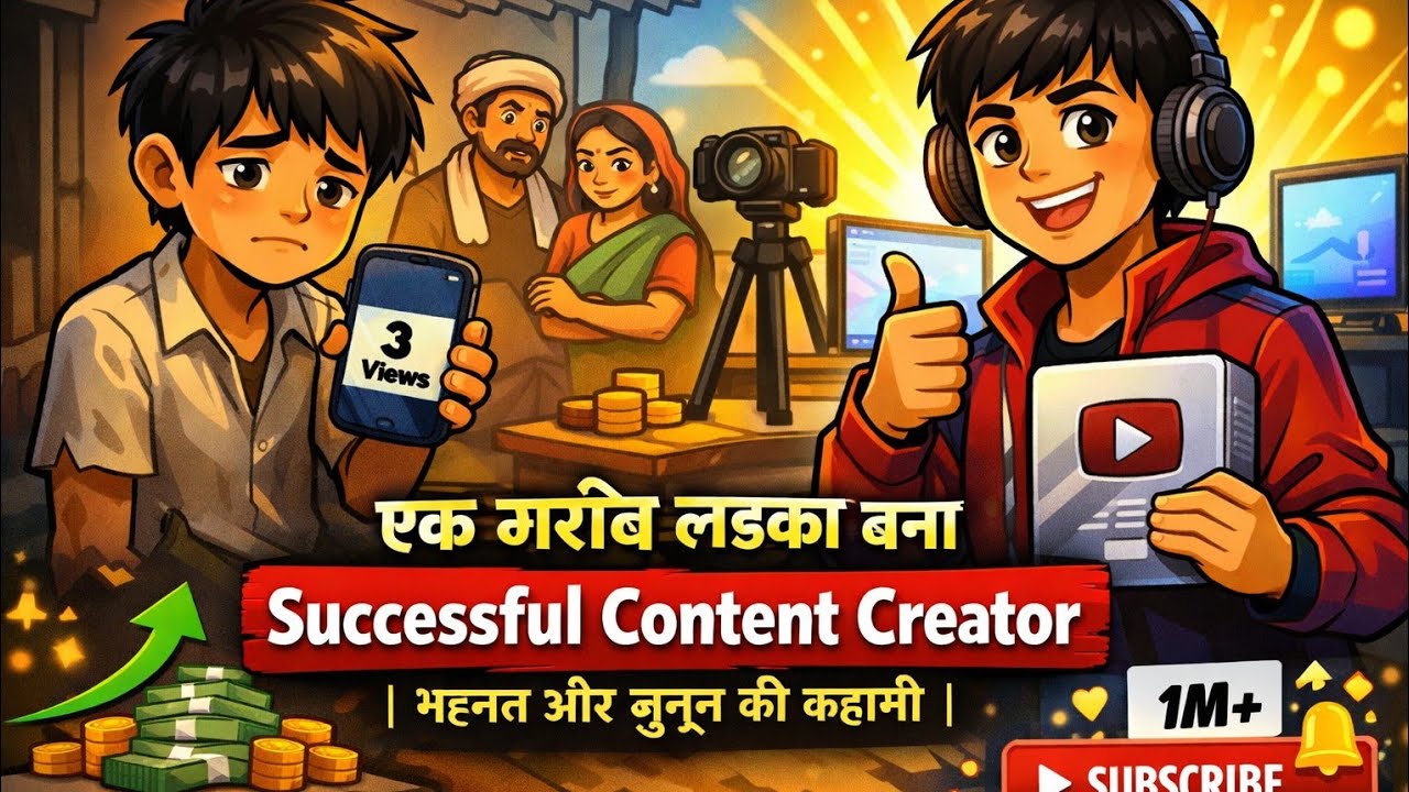 “एक गरीब लड़का बना Successful Content Creator | मेहनत और जुनून की कहानी”