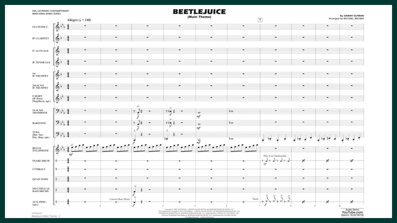 Beetlejuice (Main Theme) by Danny Elfman | Arr. Michael Brown