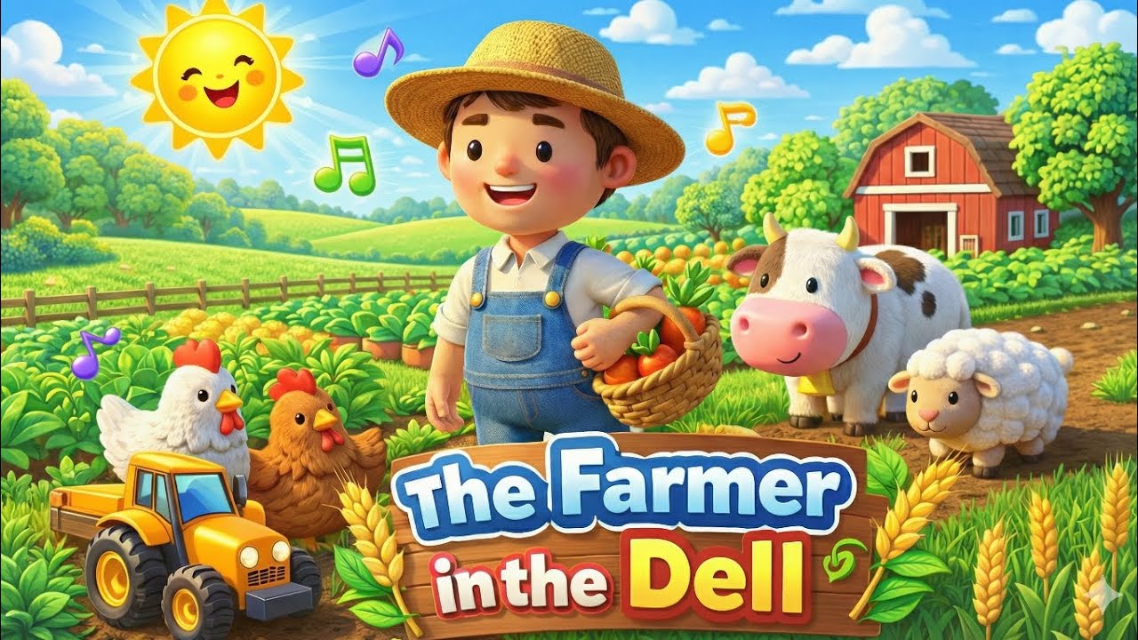 The Farmer in the Dell 🌾 | Fun Nursery Rhyme for Kids