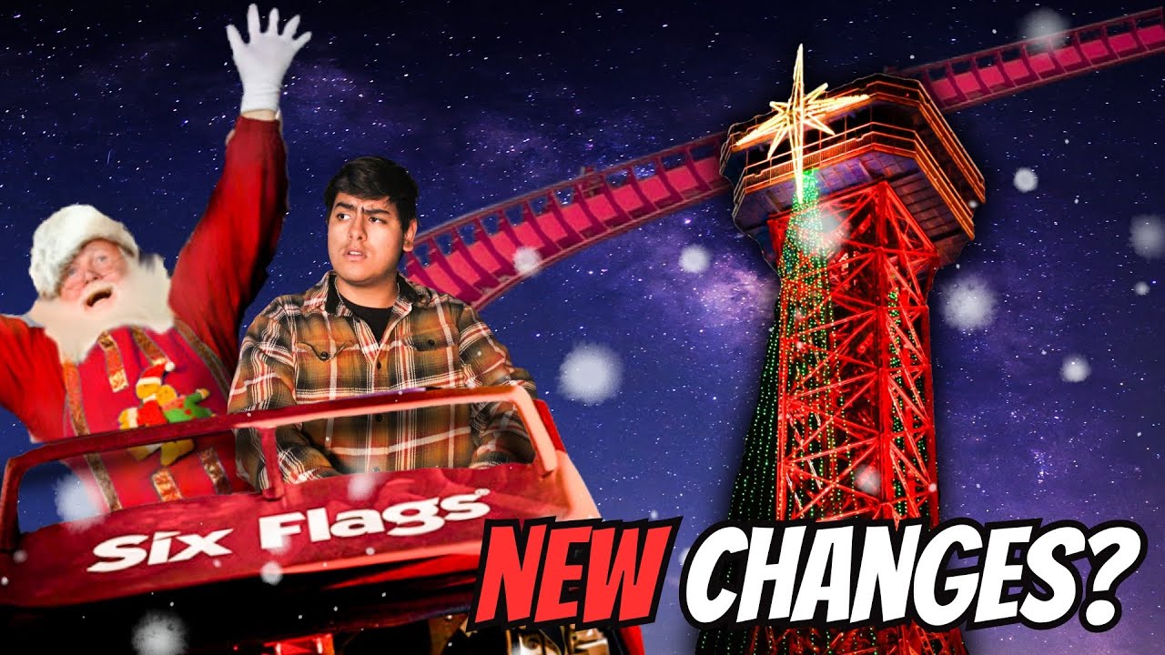 Я посетил парк развлечений Six Flags на Рождество.