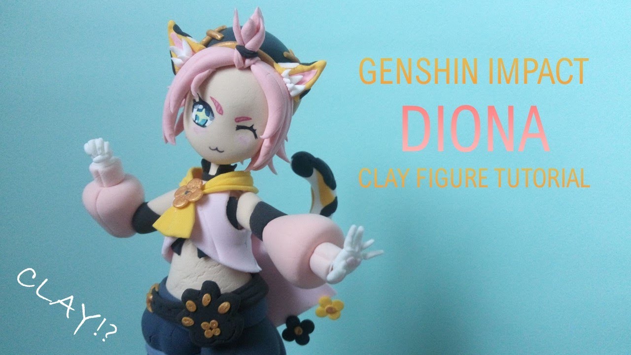 How to make Genshin Impact Diona anime figure from clay - Clay anime figure tutorial (Shroomclay)