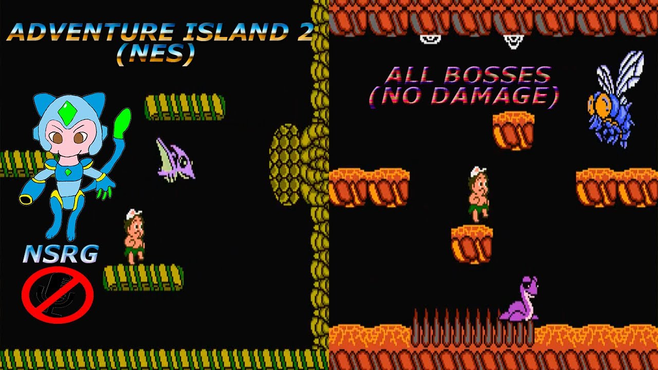 Adventure Island 2 (NES)(All Bosses)(No Damage)