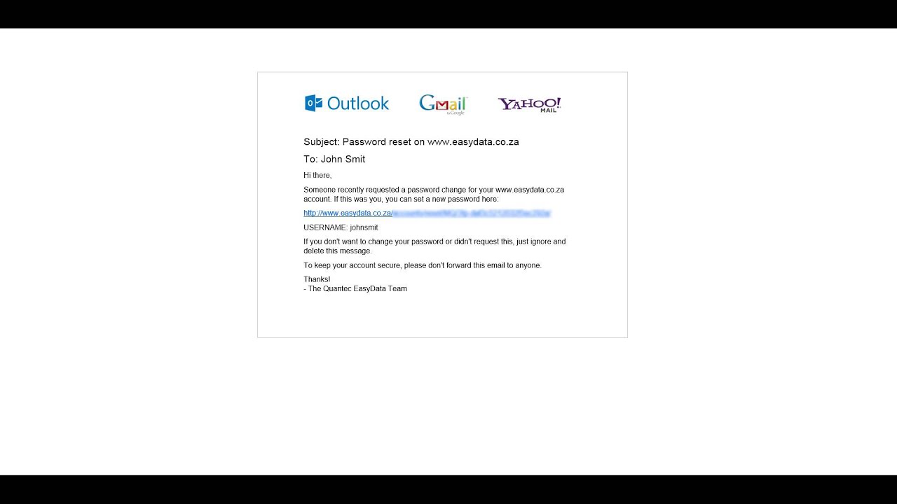 EasyData tutorial: How to reset your password