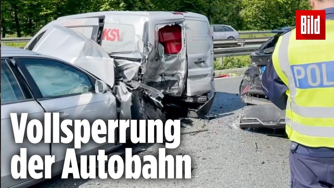 Massen-Crash mit 16 Autos auf der A2