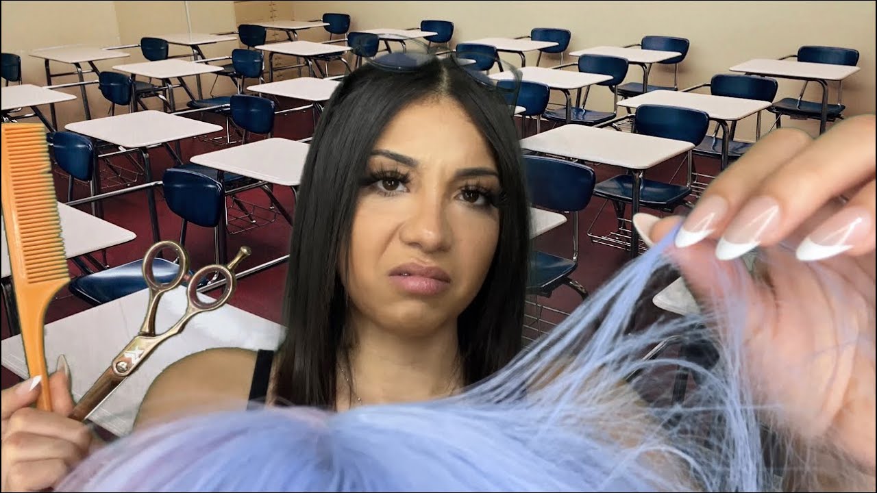 ASMR| Mean Girl Cuts Your Hair In Class 💇‍♀️ Agressive roleplay