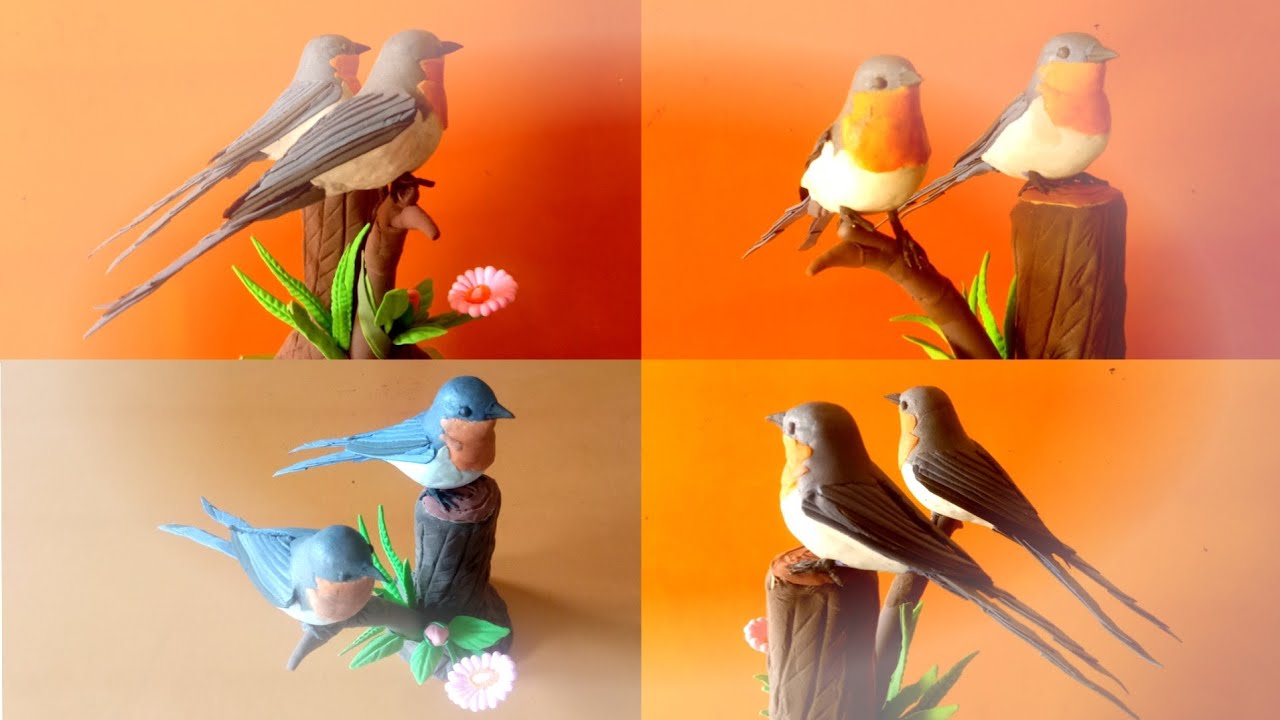 ✨ Crafting | Beautiful  Swallow Birds | from Colored Clay DIY Magic You Can't Miss! 🐦✨