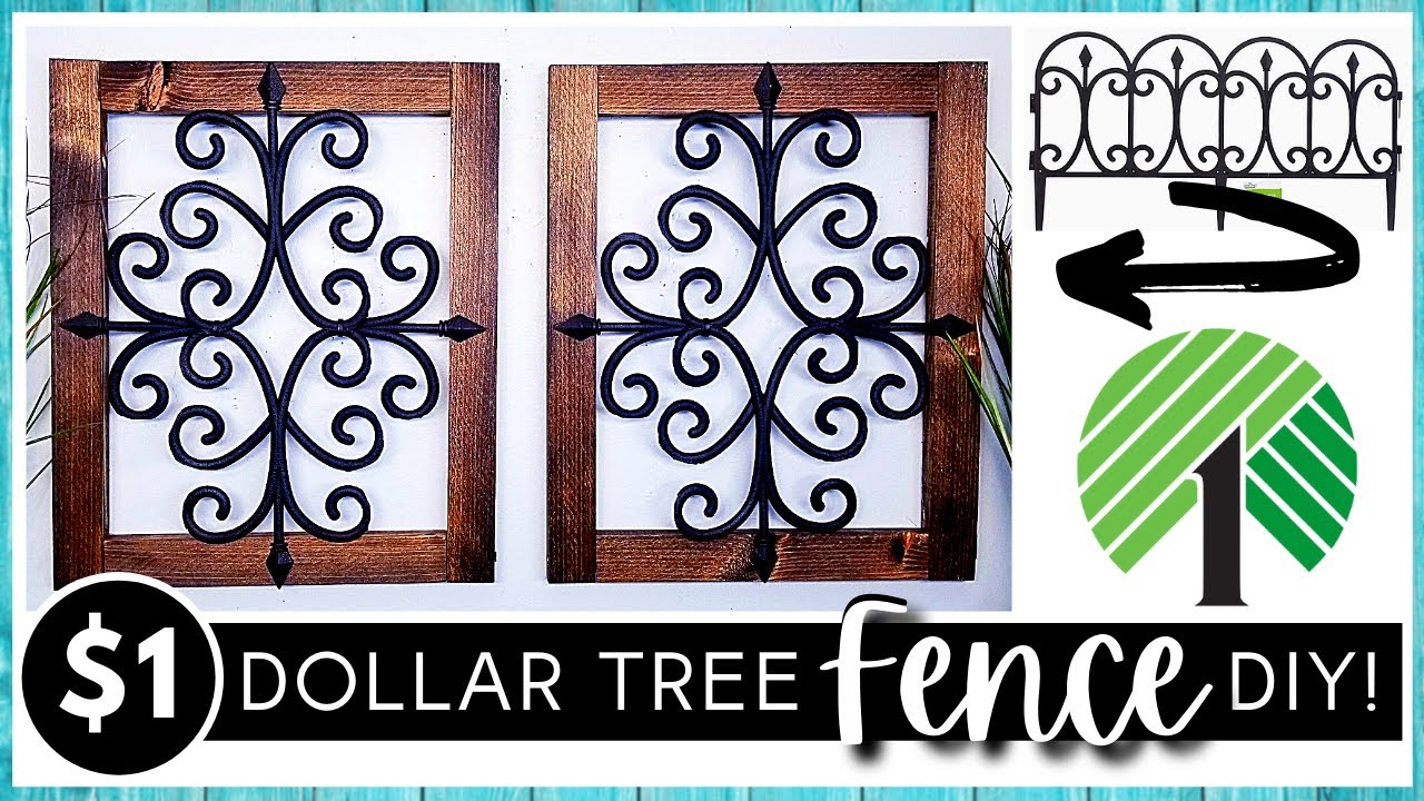 NEW DOLLAR TREE FENCE DIY | Iron Look Garden Fence Craft | Farmhouse Wall Decor | Solid Wood Frame