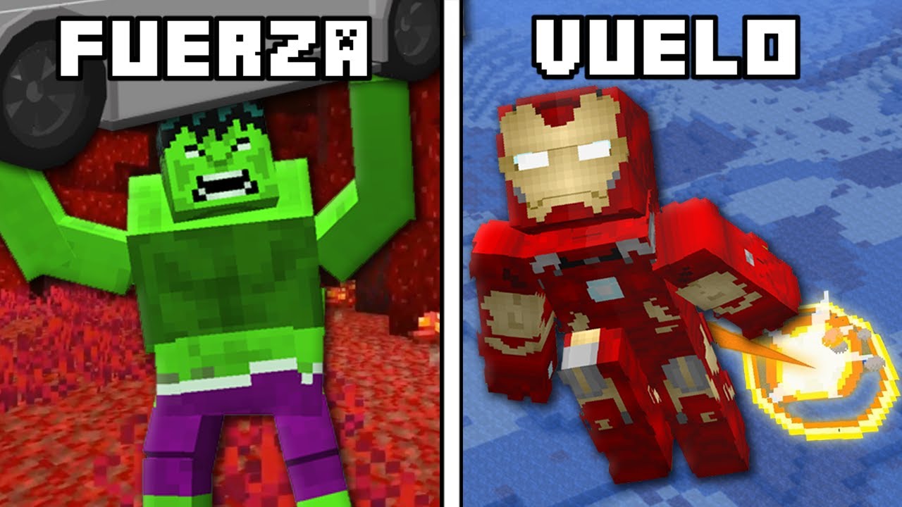&iexcl;DESBLOQUE&Eacute; los PODERES de 100 SUPERH&Eacute;ROES en Minecraft!