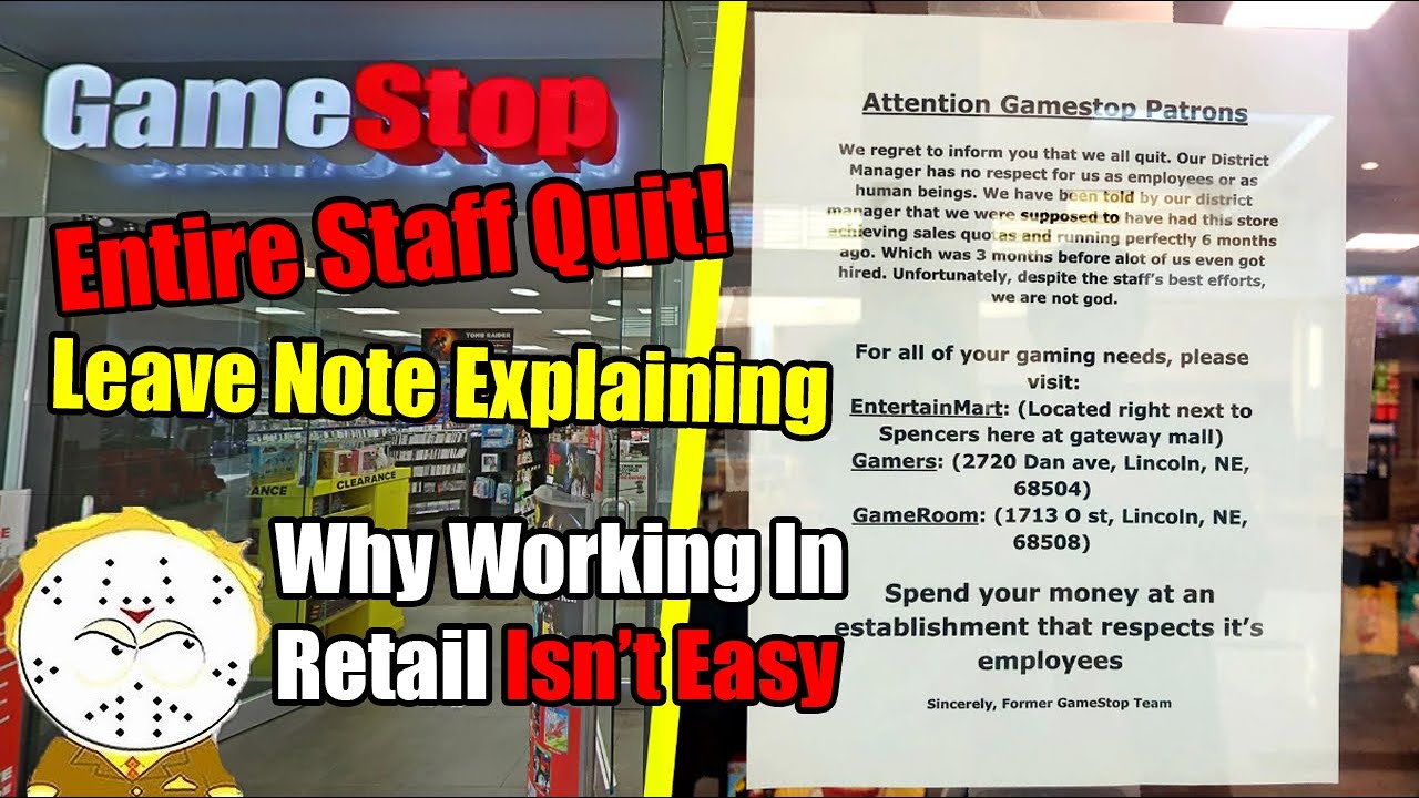An Entire Gamestop Store Staff Quit Due To Demanding District Manager, Leave Note Explaining Why
