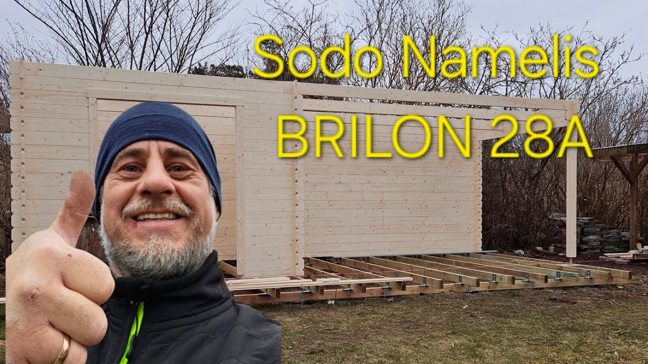 Sodo namelio (BRILON 28A) montavimas. Ant terasinės konstrukcijos. Nesudėtingas statinys.