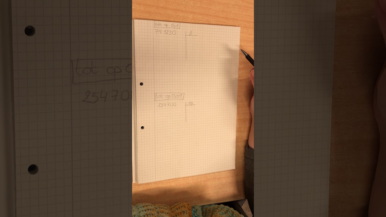 Leerstof 5e: target 5 les 15 p. 21: cijferen delen door een kommagetal