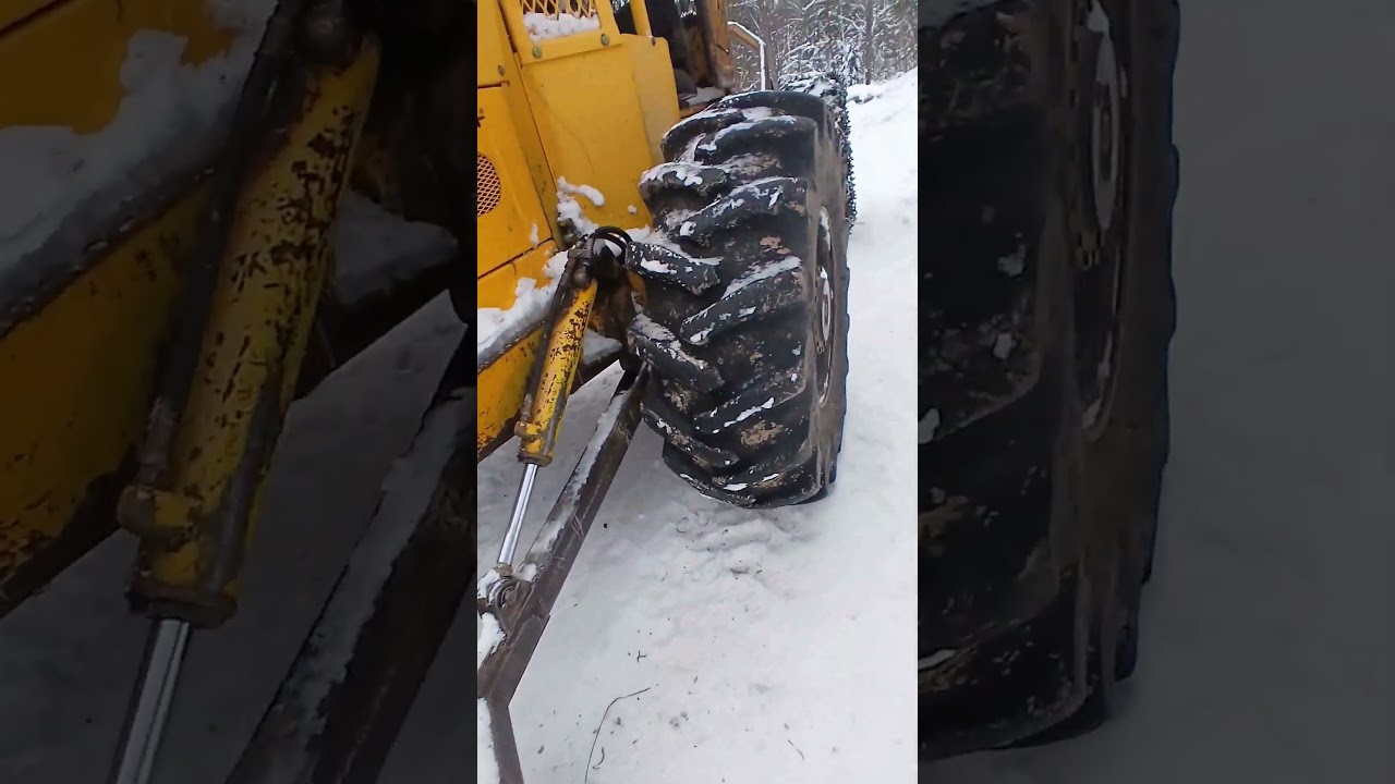 Winter starting my skidder 'Frank 