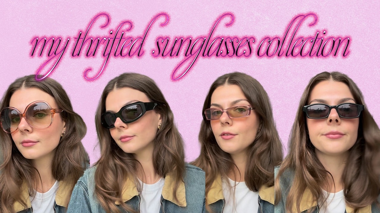 My thrifted sunglasses collection 💗🫶🏼🐝🌸🍒🌻