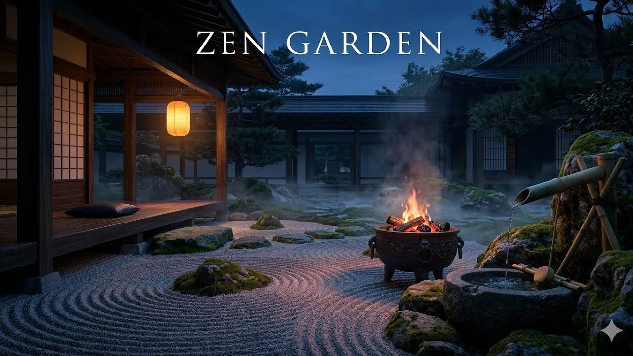 PEACEFUL ZEN GARDEN Japanese Temple Ambience & Shishi-Odoshi for Relaxing & Study