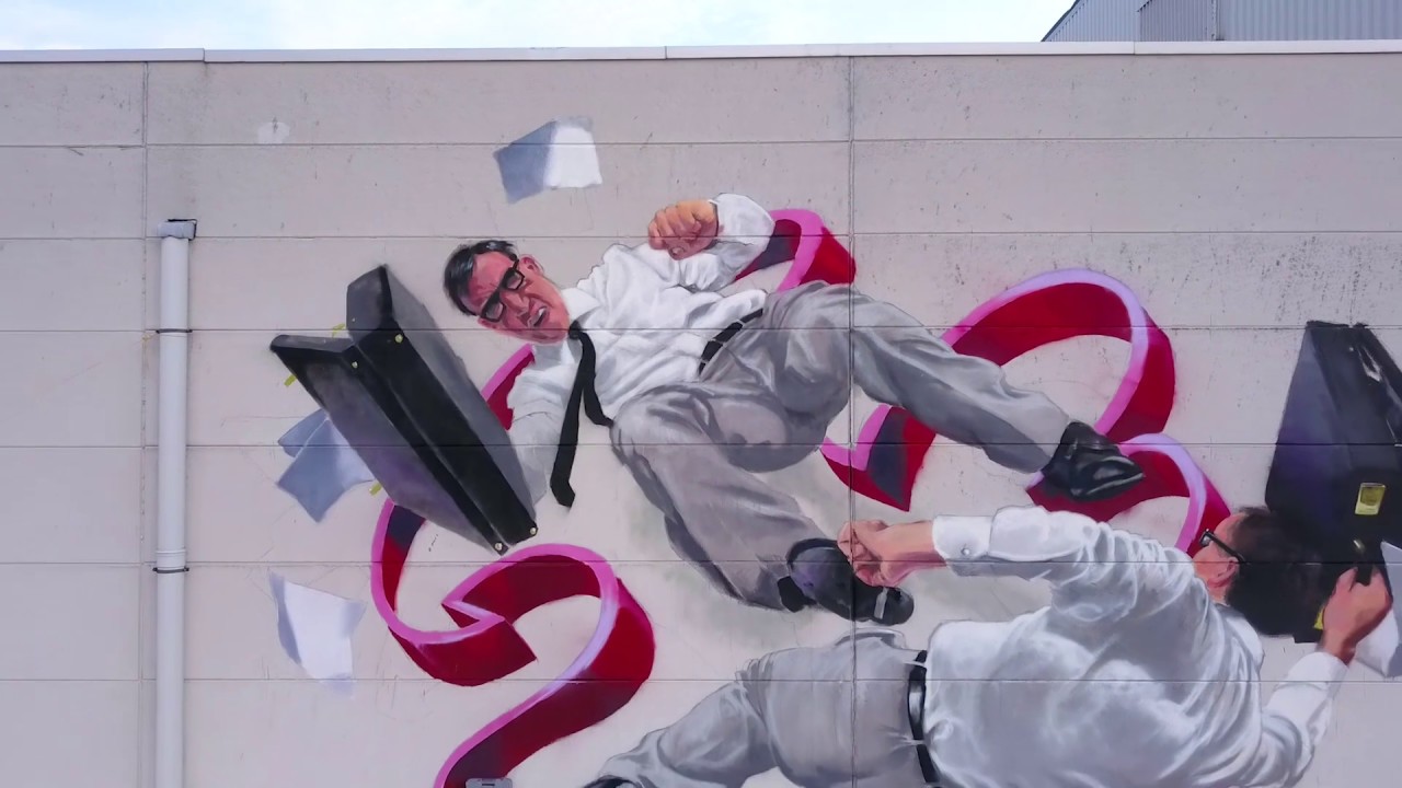 'The Fight' - Mural for Tizarte 3D street art Festival Antwerp