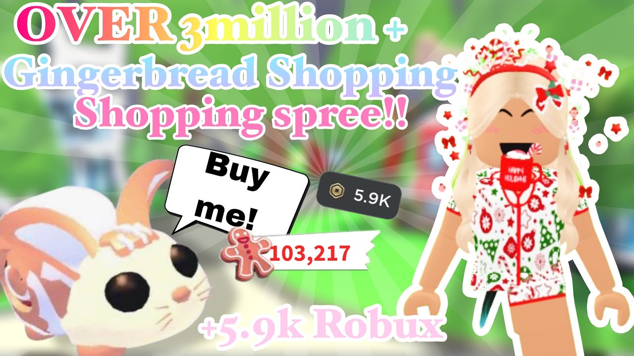 OVER 3MILLION GINGERBREAD SHOPPING SPREE 🛍️ +5.9k Robux 