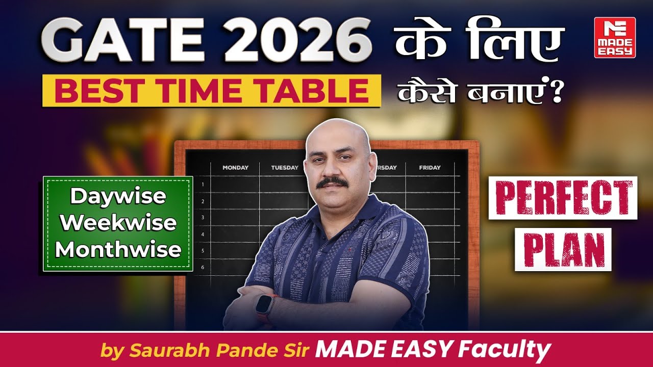 Secret GATE 2026 Timetable Revealed | Daywise Weekwise Revision and Test Series Strategy!