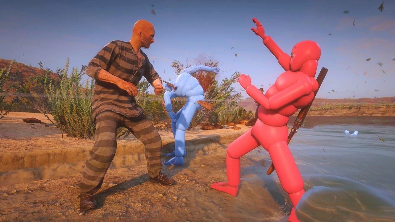 NPCs Fight Each other with Euphoria Ragdoll Physics RDR2 NPC WARS 