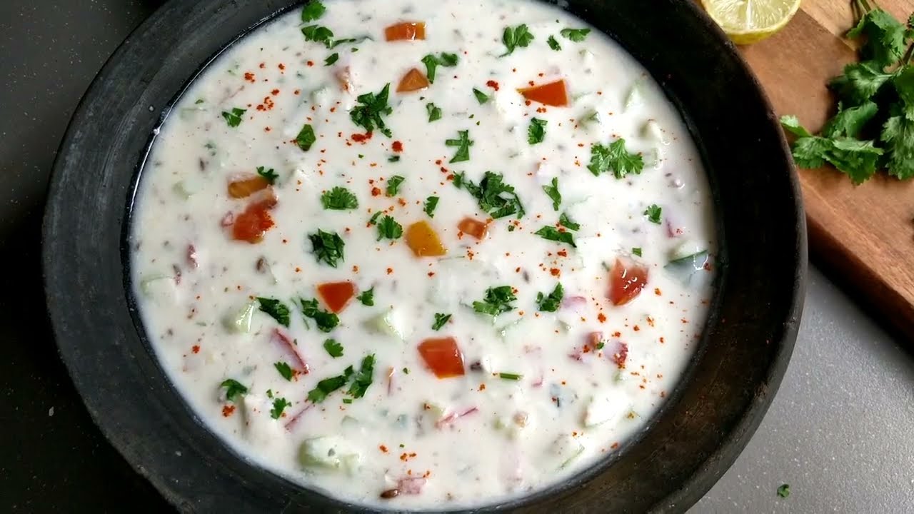Tomato Cucumber Raita, Jain Recipe, No Onion No Garlic Raita Recipe, Vegetable Raita Recipe