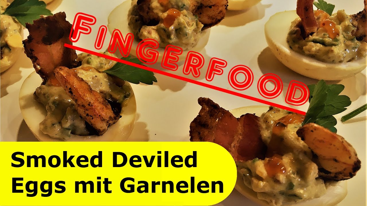 149 - Smoked Deviled Eggs mit Black Tiger Garnelen │ Fingerfood vom Kugelgrill