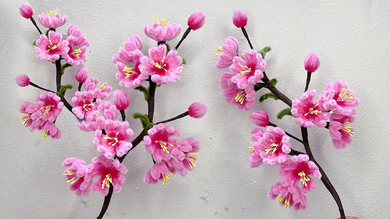 So Easy 🌸 You Won't Believe How Easy These Beautiful Sakura Flowers from Pipe Cleaners Are!
