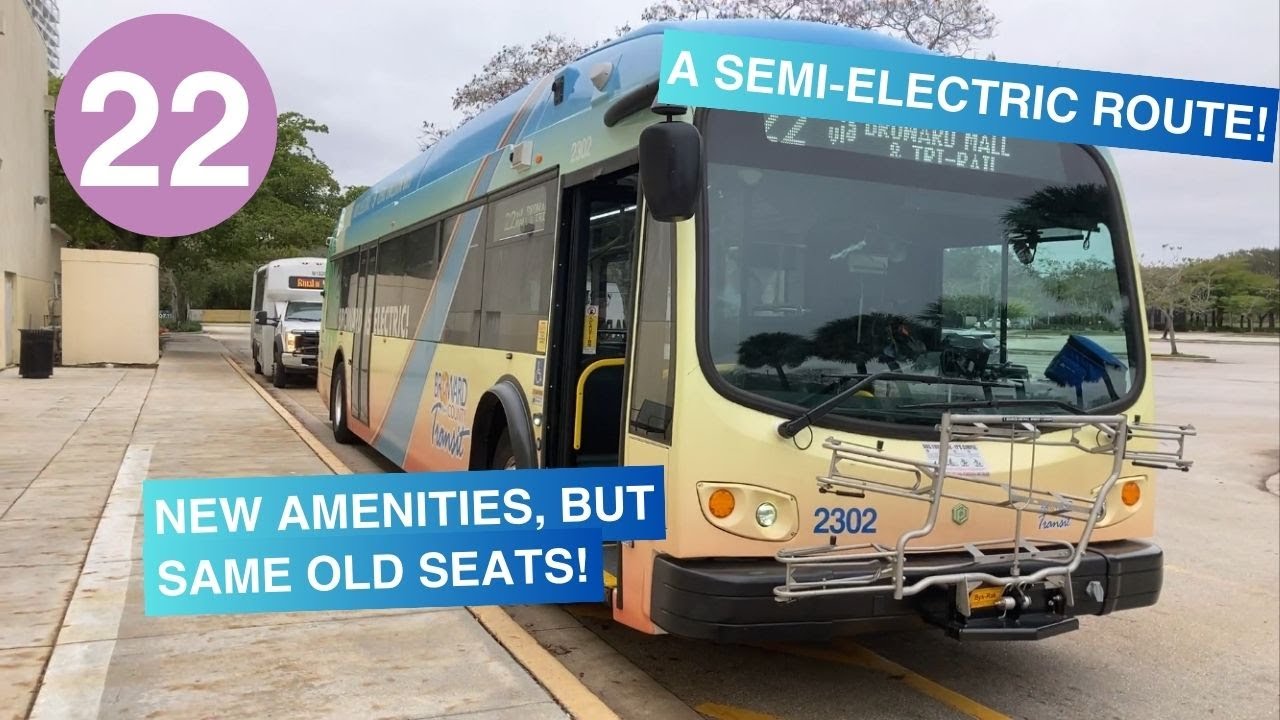 Riding Broward County Transit Bus 22, Sawgrass Mills to Broward Central Terminal, 2023 Proterra ZX5