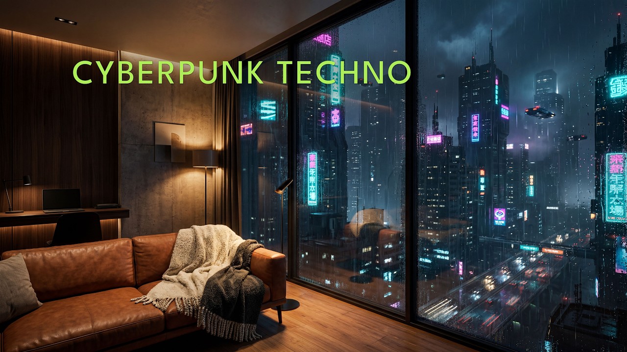Deep Work Cyberpunk Neon Techno Mix | Focus Music for Coding, Design & Study (2+ Hours, No Vocals)