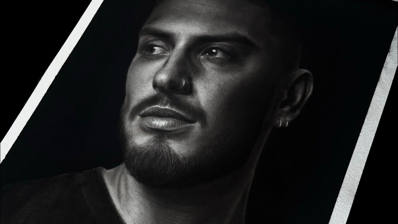 Pencil Drawing Timelapse - Self Portrait by Brandon Dylann - Piano Instrumental 