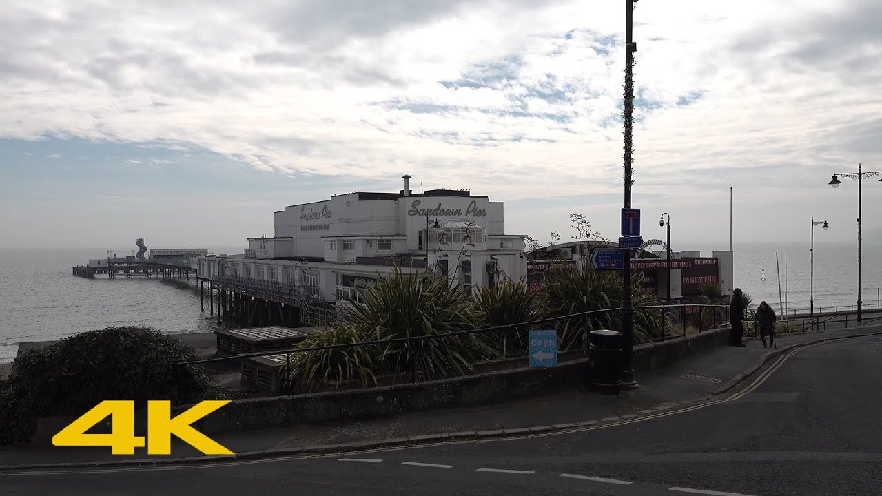 Sandown, Isle of Wight Walk: Town Centre & Beach【4K】