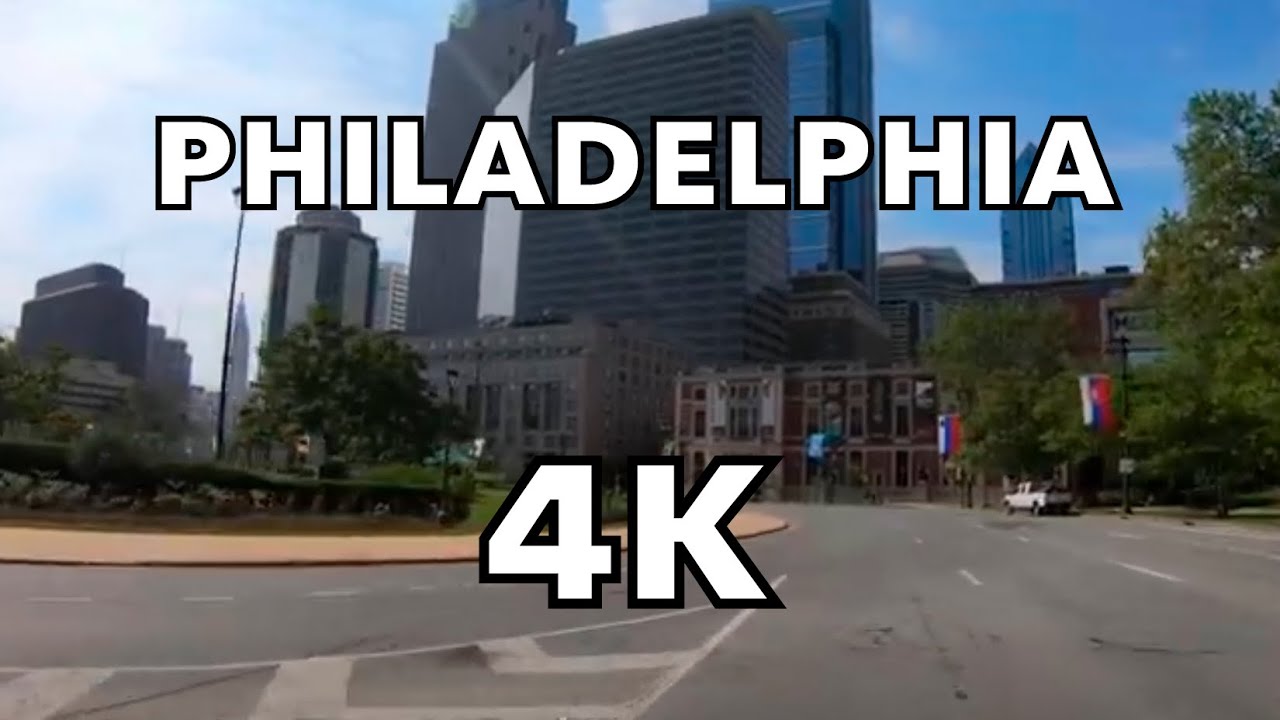Philadelphia 4K  -  Driving Downtown -  USA