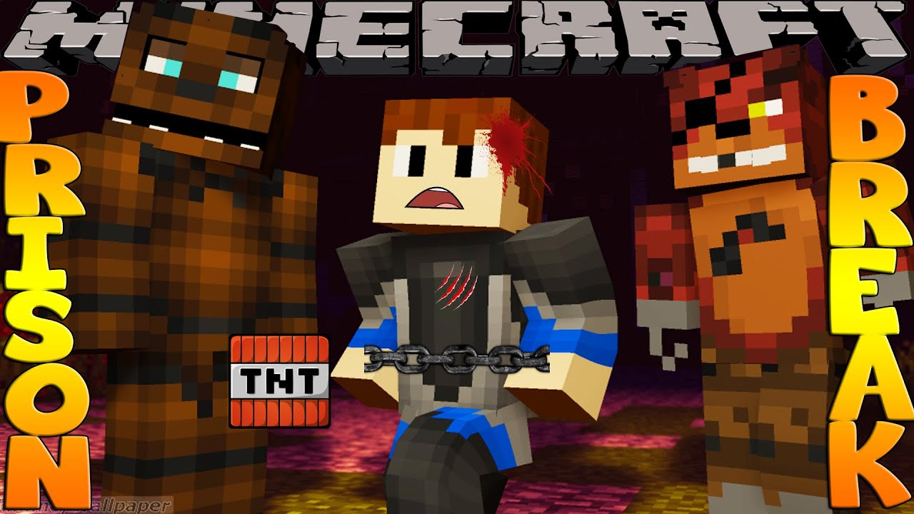 Minecraft PRISON BREAK - FIVE NIGHTS AT FREDDYS, FREDDY BLOWS UP THE PRISON WITH SHARKY INSIDE!!