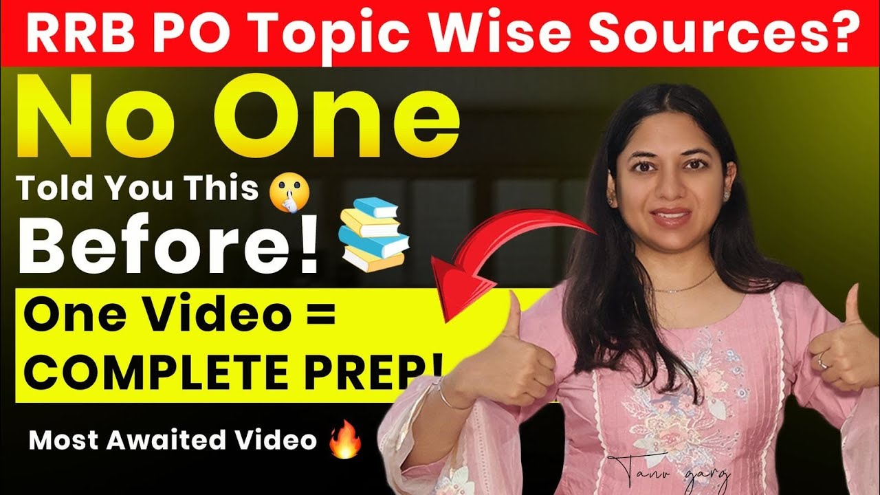 Crack RRB PO in First Attempt! Single Video Full Strategy,Best Sources & Topic-Wise Plan | Tanu Garg