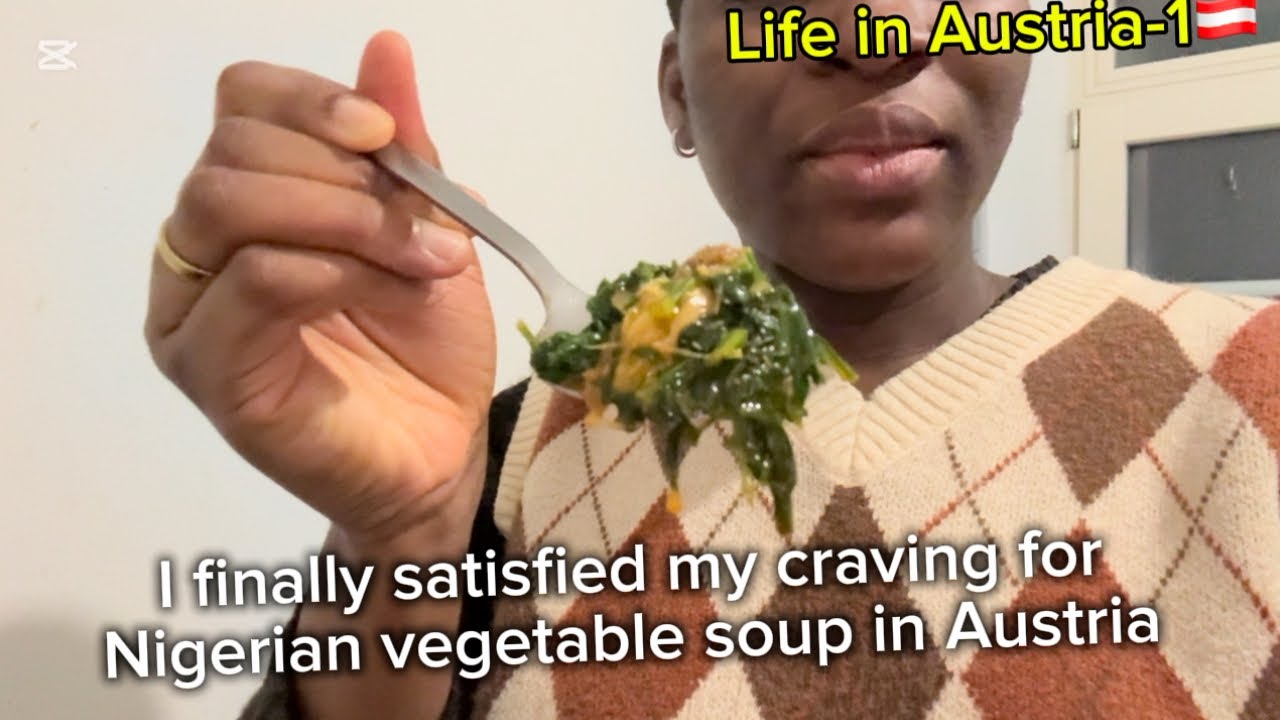 Trying new veggies for Nigerian soup in Austria 🇦🇹 | My food Journey Abroad 