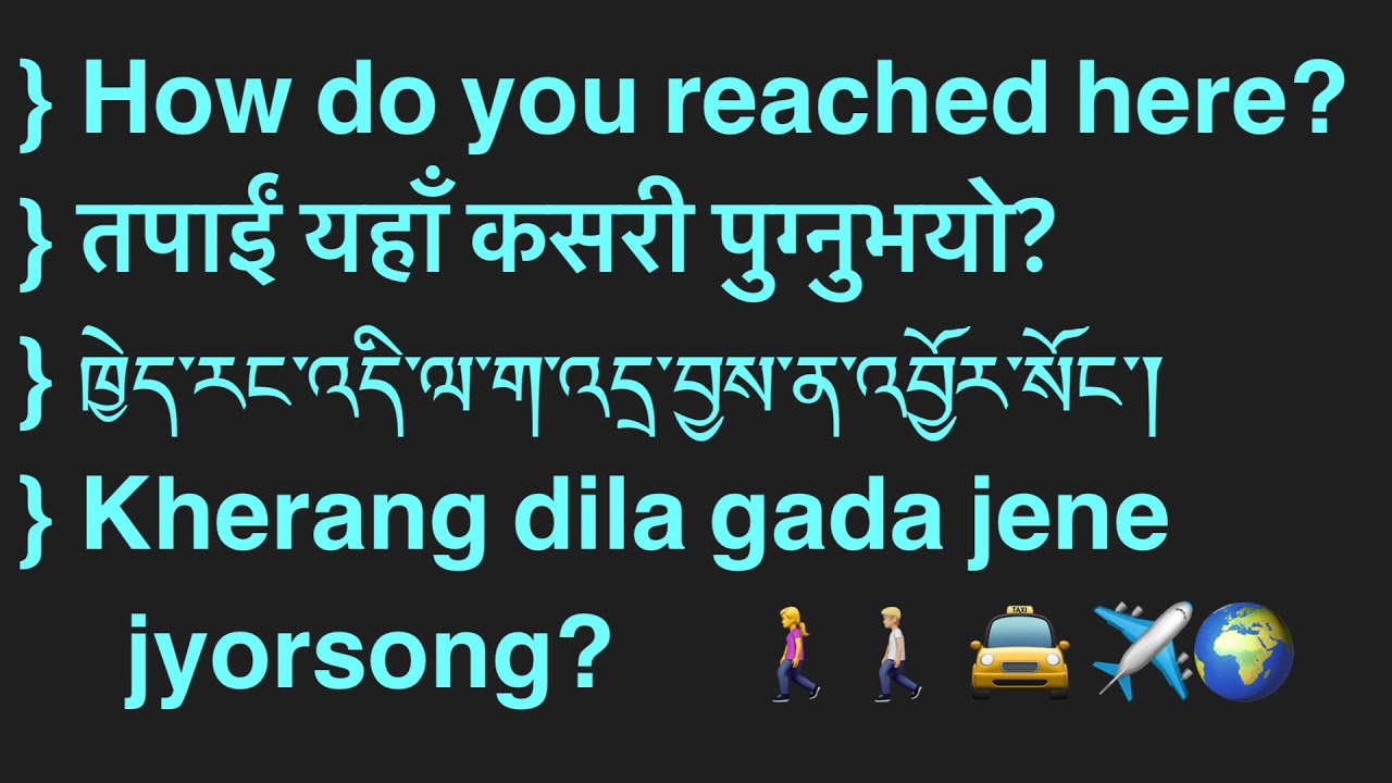Very important and useful sentences in Tibetan English Nepal language short & sweet question answer