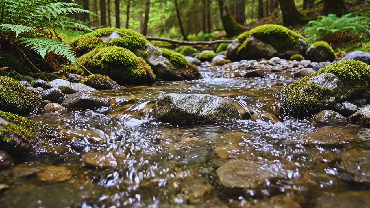 Gentle Forest River Sounds with Soft Relaxing Music for Deep Sleep & Stress Relief (2 Hours)