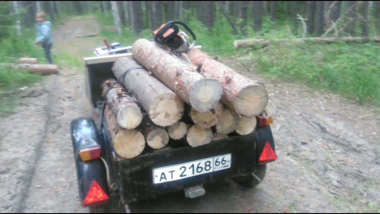 Прицепное из кардана к мотоблоку. Пилим валежник.
