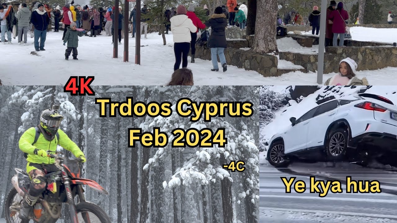 Cyprus Troodos Mountain Winter Feb 2024, 4K, Cyprus Vlog, Winter Vibes, A road trip to the mountains
