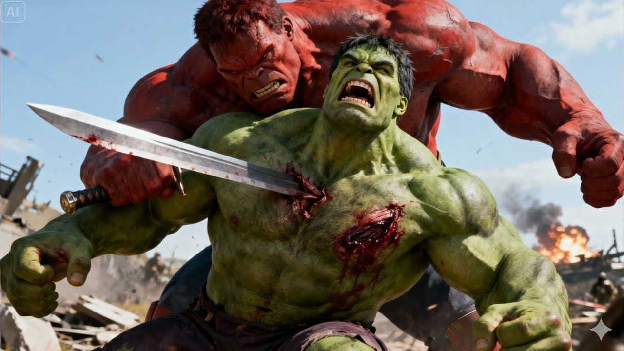 HULK vs RED HULK. 😠🦏. THE Greatest battle ever fought.🔥🔥💥