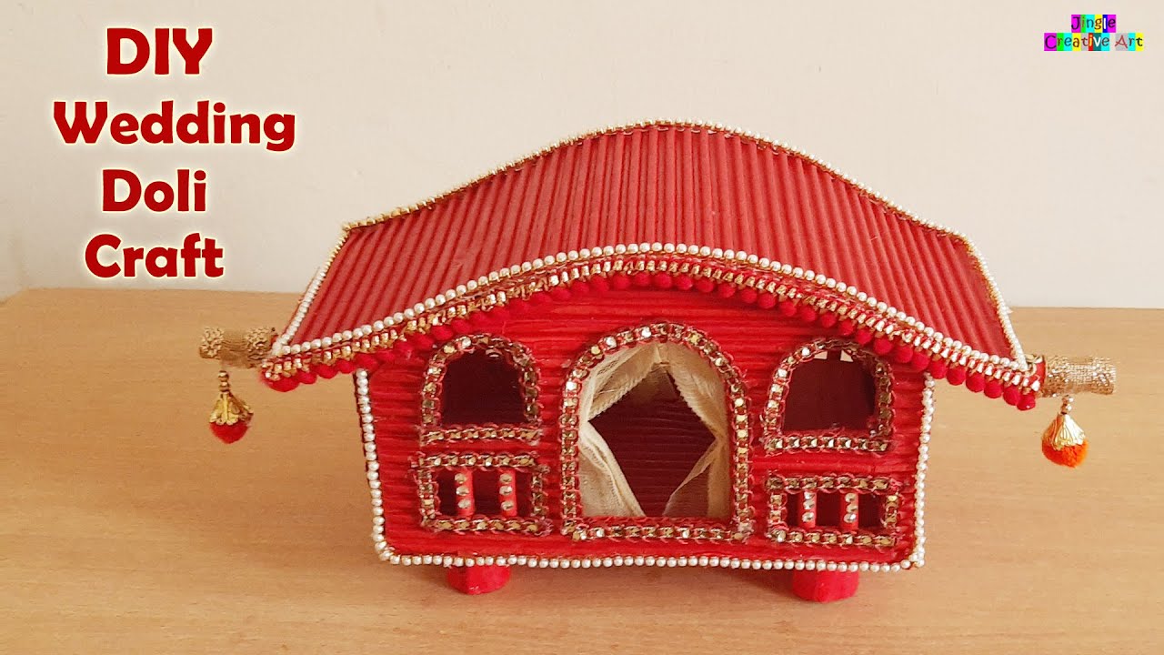 How to make Handmade Doli craft at home / DIY Wedding Palanquin making idea
