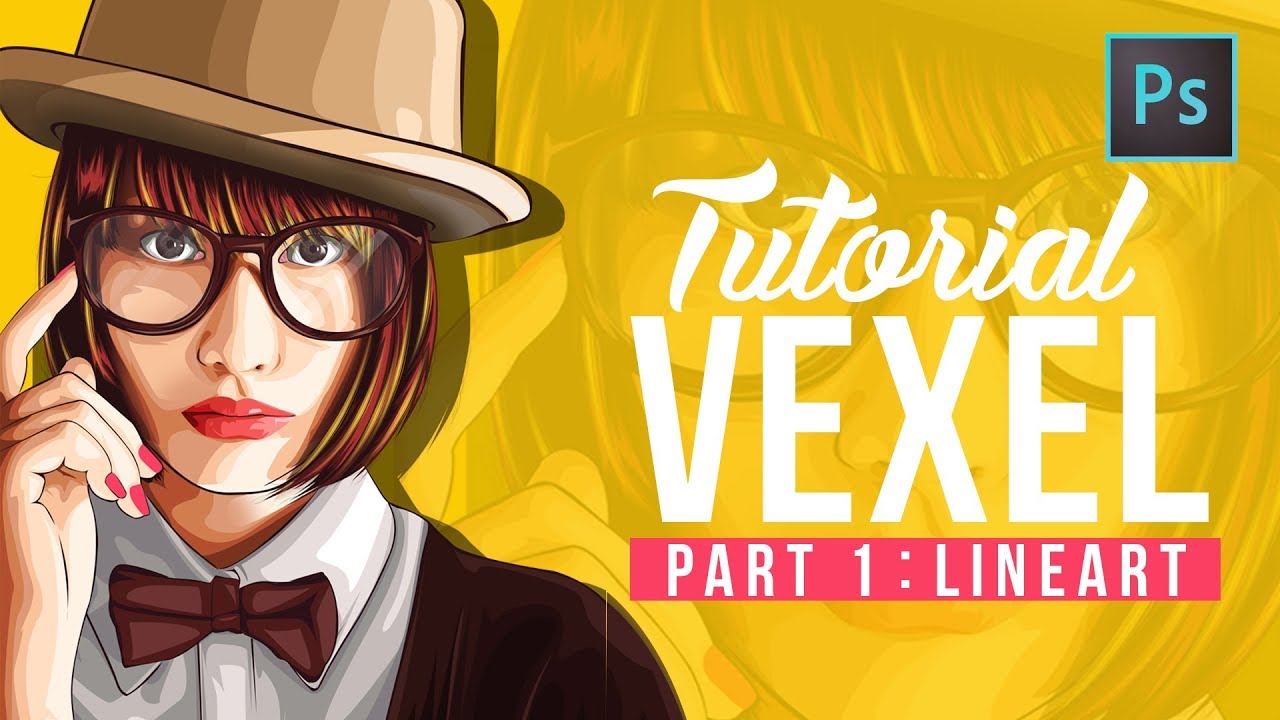 [ Photoshop tutorial ] Vector Vexel Potrait - Part 1 LINE ART