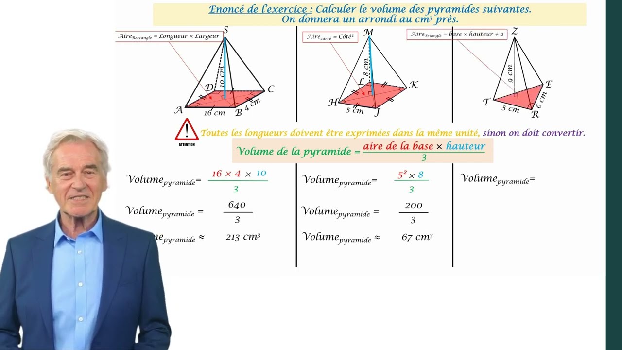 Calculer le volume d'une pyramide