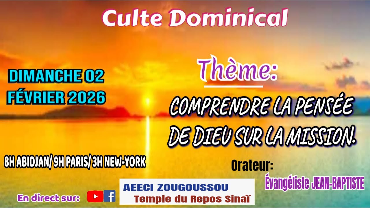 COMPRENDRE LA PENSEE DE DIEU SUR LA MISSION  PAR L'EVANGELISTE JEAN BAPTISTE