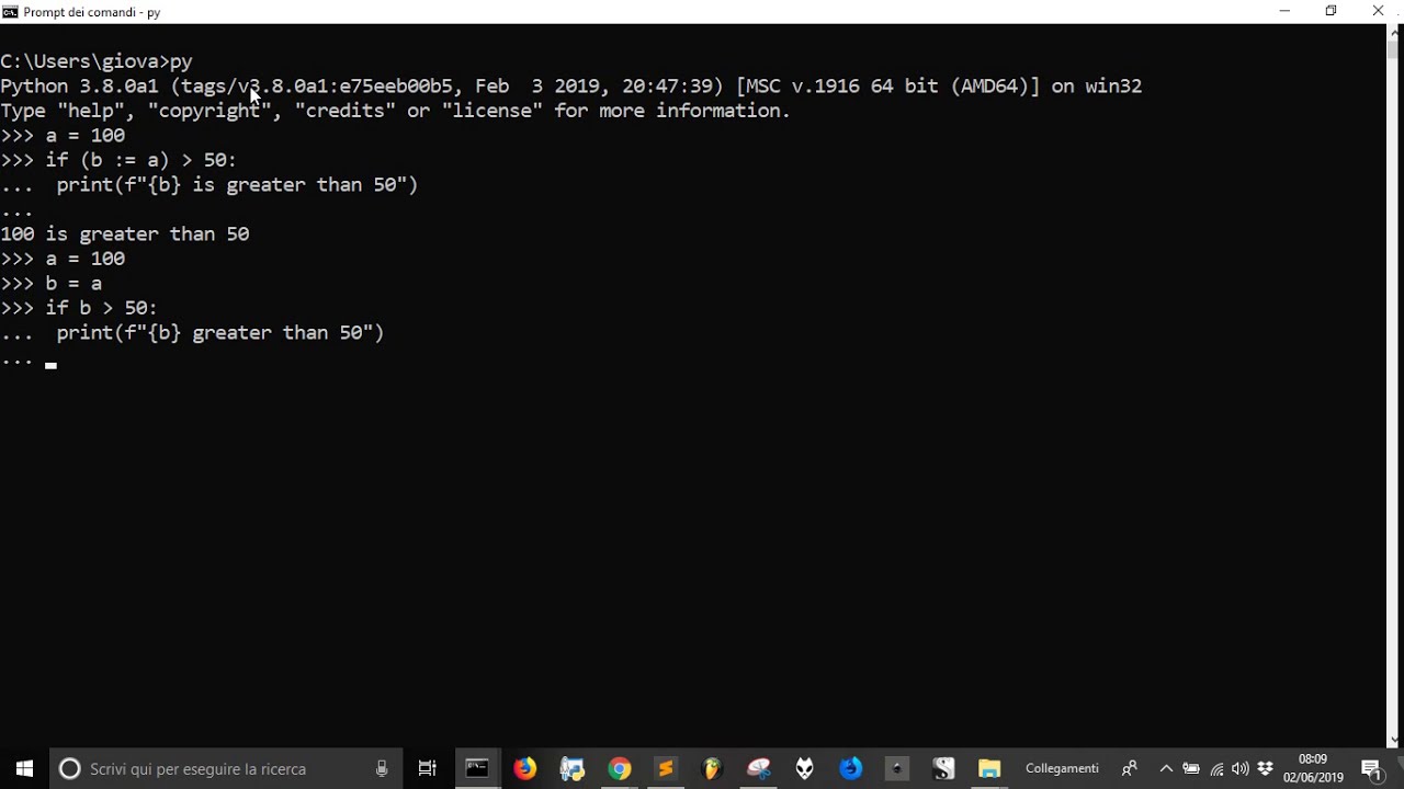 Python 3.8 - Walrus operator