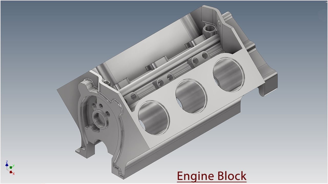 Designing Engine Block || Autodesk Inventor Tutorial